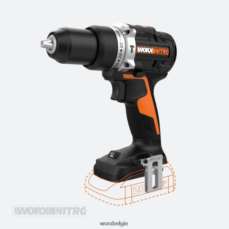 WORX elektrisch gereedschap nitro 20v powershare 1/2'' accuboorhamer met borstelloze motor HT8D6N111