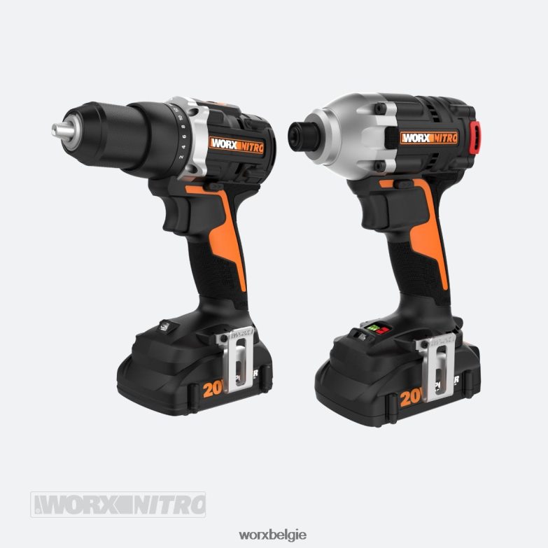 WORX elektrisch gereedschap nitro 20v powershare slagschroevendraaier en boor/schroevendraaier combokit HT8D6N124